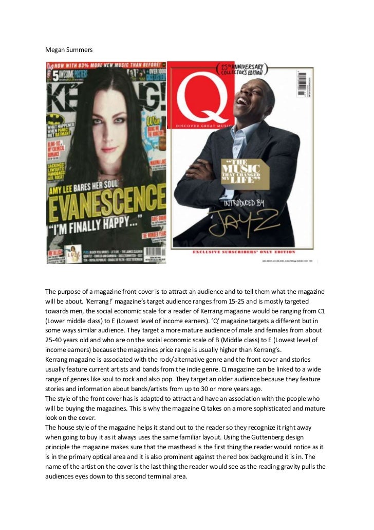 Magazine analysis essay