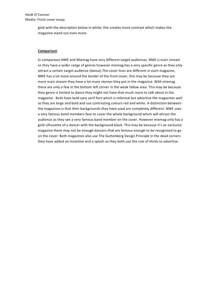 Front cover essay