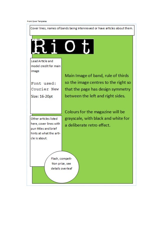 front cover templates