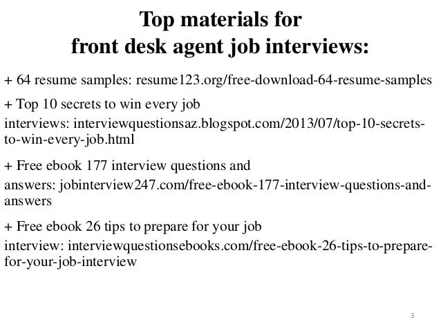 Front Desk Agent Resume Sample Pdf Ebook Free Download
