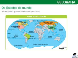 13
Estados com grandes dimensões territoriais
Os Estados do mundo
 