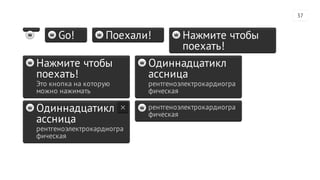 Go! Поехали! Нажмите чтобы
поехать!
Нажмите чтобы
поехать!
Это кнопка на которую
можно нажимать
Одиннадцатикл
ассница
рентгеноэлектрокардиогра
фическая
Одиннадцатикл
ассница
рентгеноэлектрокардиогра
фическая
рентгеноэлектрокардиогра
фическая
37
 