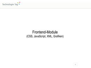 Frontend-Module (CSS, JavaScript, XML, Grafiken) 