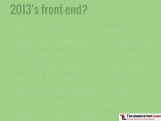 Front-end Development Training by Technnovation Labs