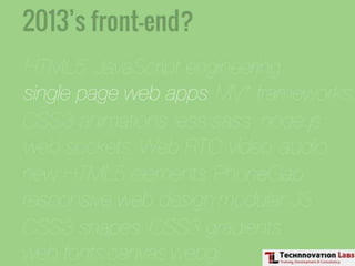 Front-end Development Training by Technnovation Labs