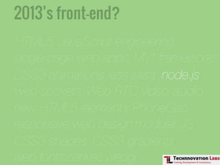 Front-end Development Training by Technnovation Labs