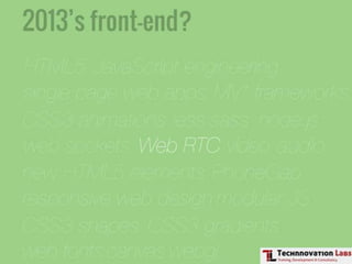 Front-end Development Training by Technnovation Labs