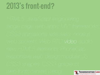 Front-end Development Training by Technnovation Labs