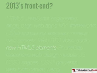 Front-end Development Training by Technnovation Labs