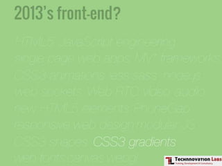 Front-end Development Training by Technnovation Labs