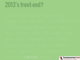 Front-end Development Training by Technnovation Labs