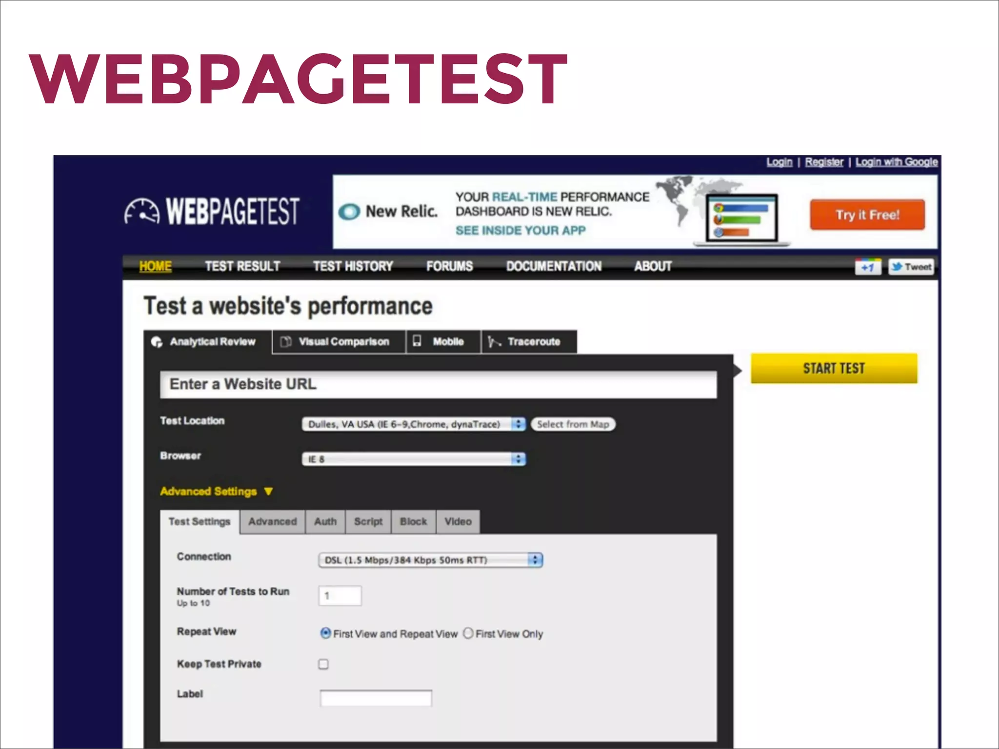 WEBPAGETEST
 