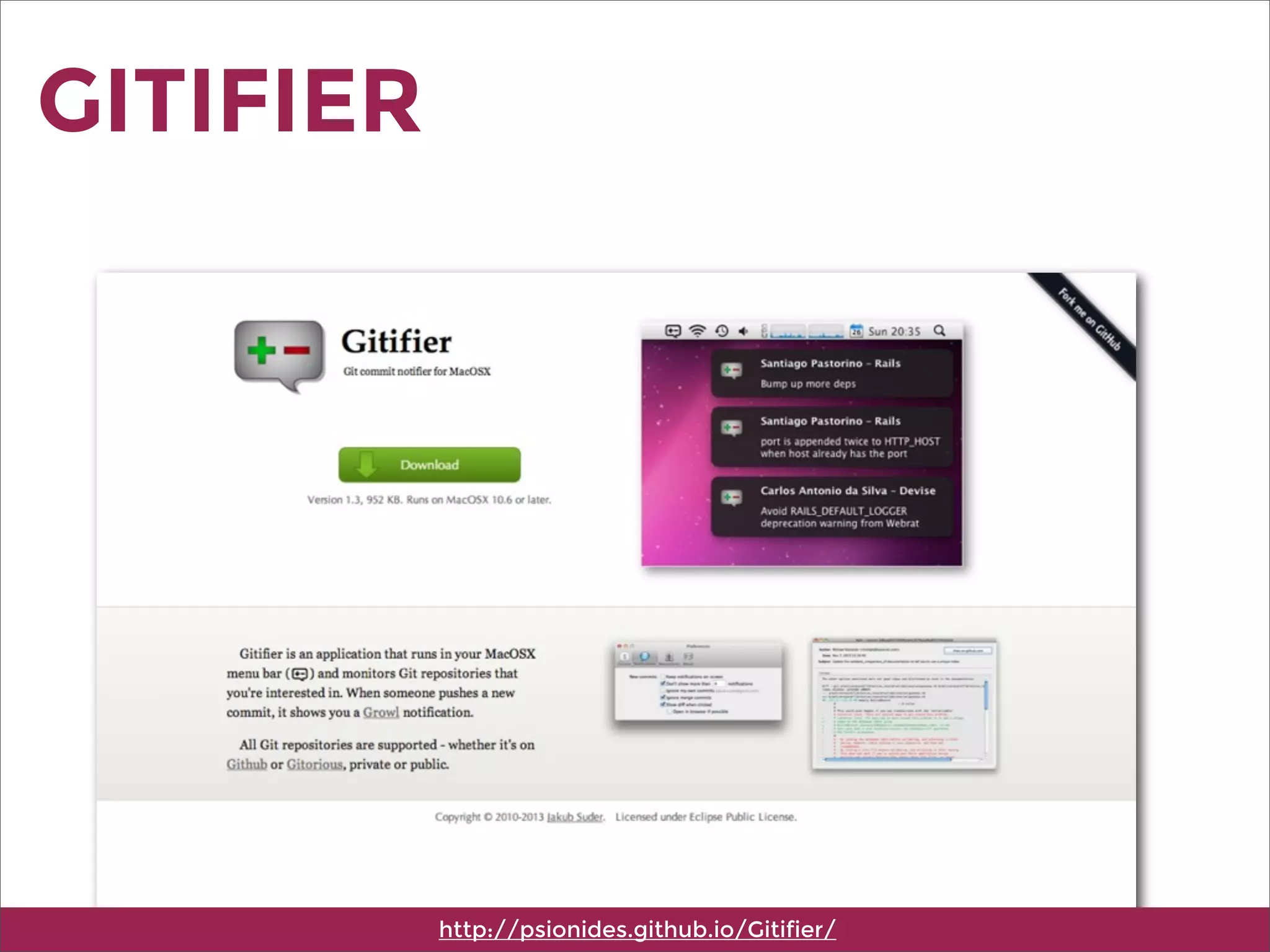GITIFIER
http://psionides.github.io/Gitifier/
 