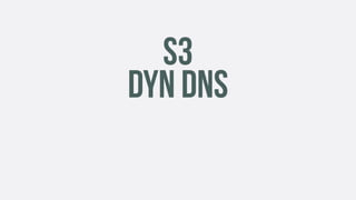 S3
DYN DNS
CDN
S3
 
