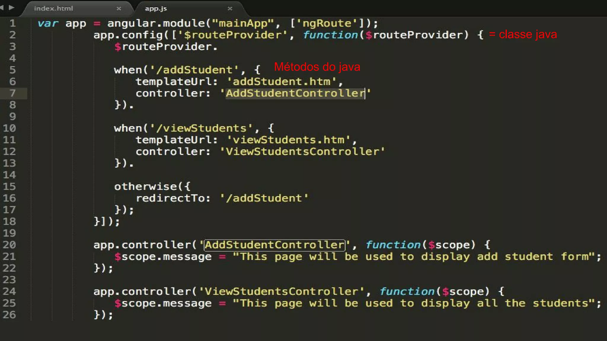 18
= classe java
Métodos do java
 