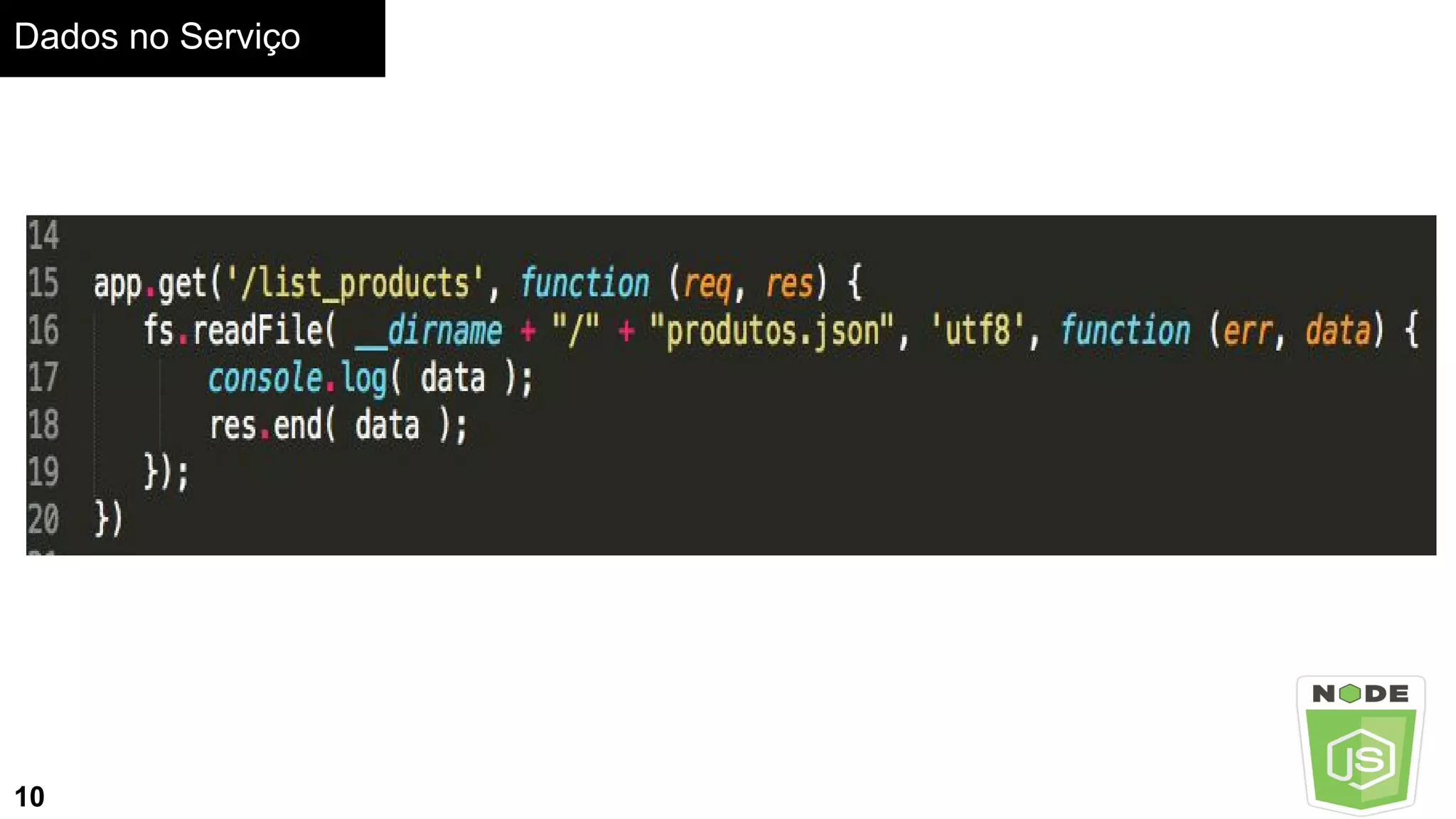 10
Dados no Serviço
 