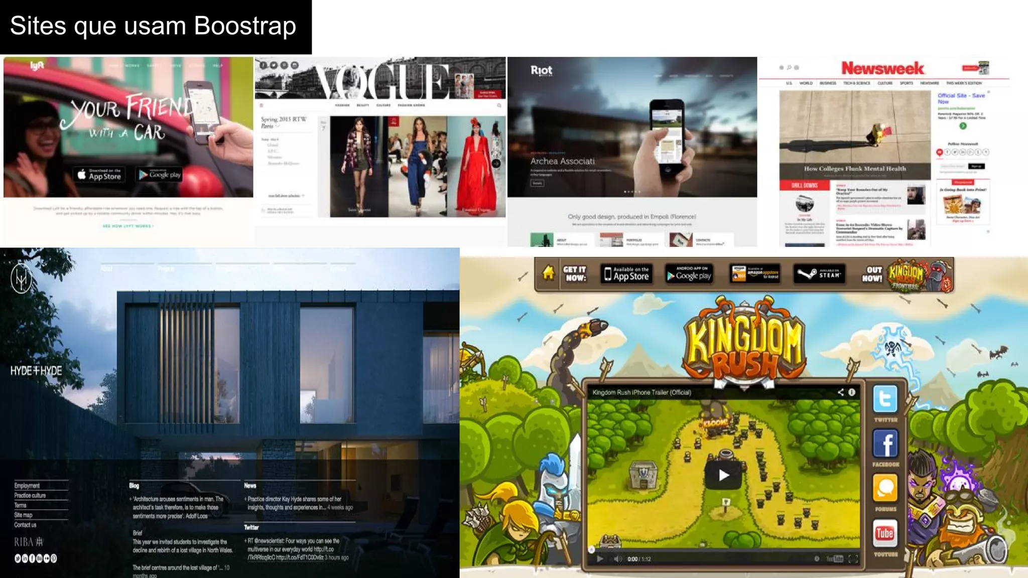 Sites que usam Boostrap
 