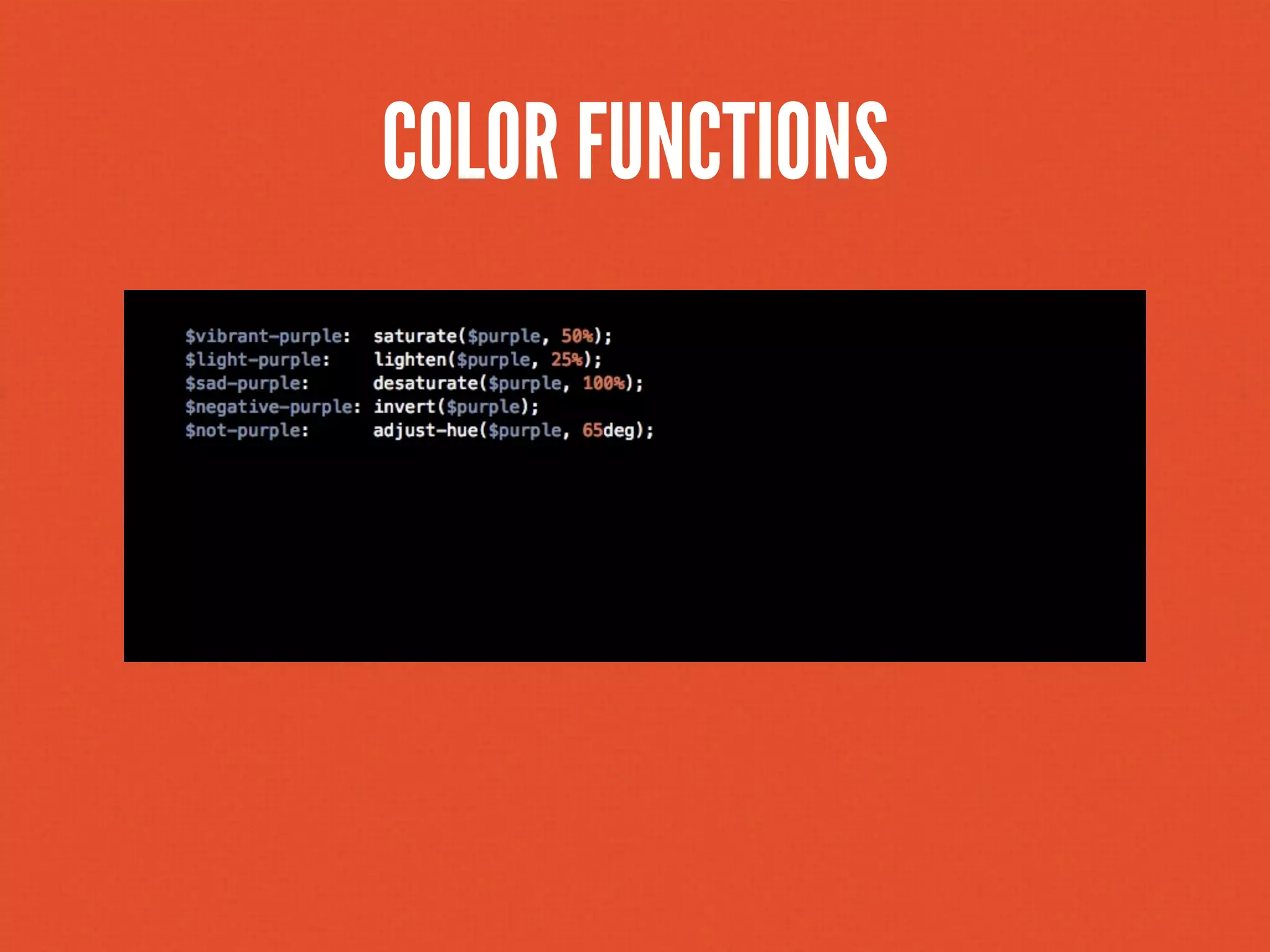 COLOR FUNCTIONS
 