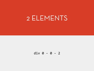 2 ELEMENTS
div	
  0	
  -­‐	
  0	
  -­‐	
  2
 
