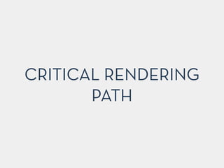 CRITICAL RENDERING
PATH
 