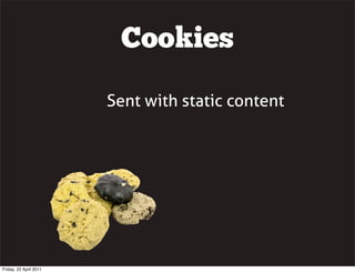 Cookies

                        Sent with static content




Friday, 22 April 2011
 