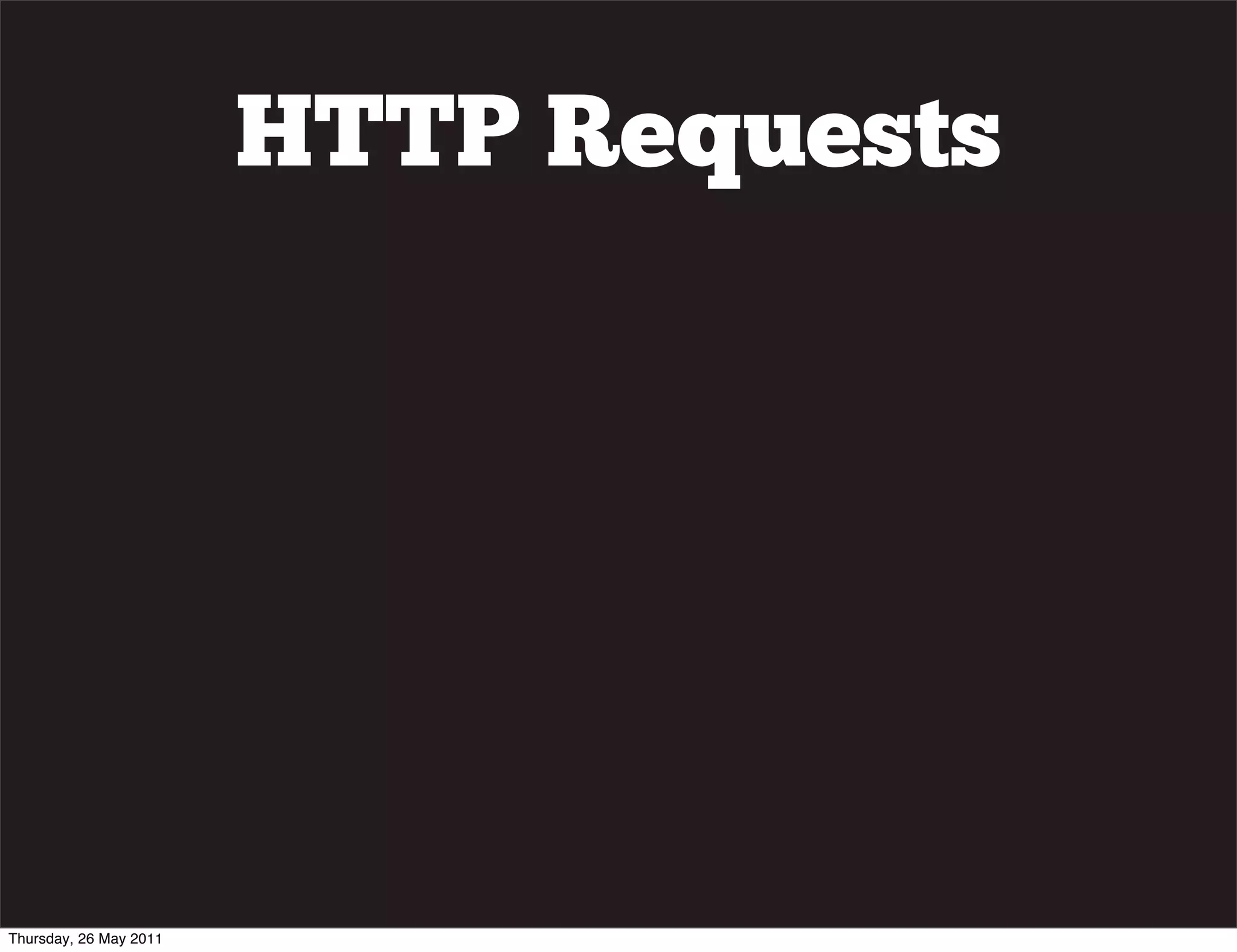 HTTP Requests




Thursday, 26 May 2011
 