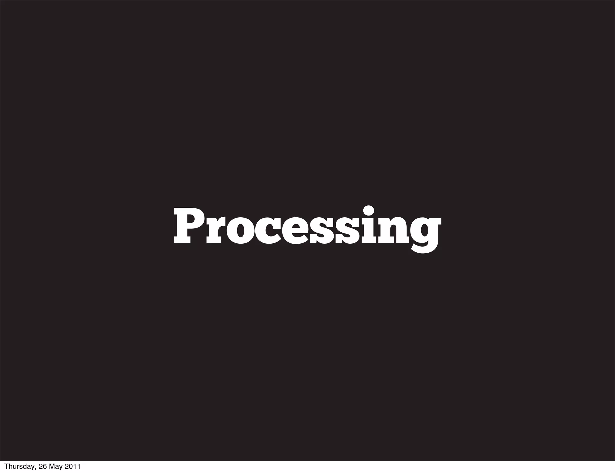 Processing



Thursday, 26 May 2011
 
