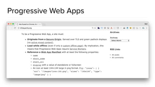 Progressive Web Apps
 