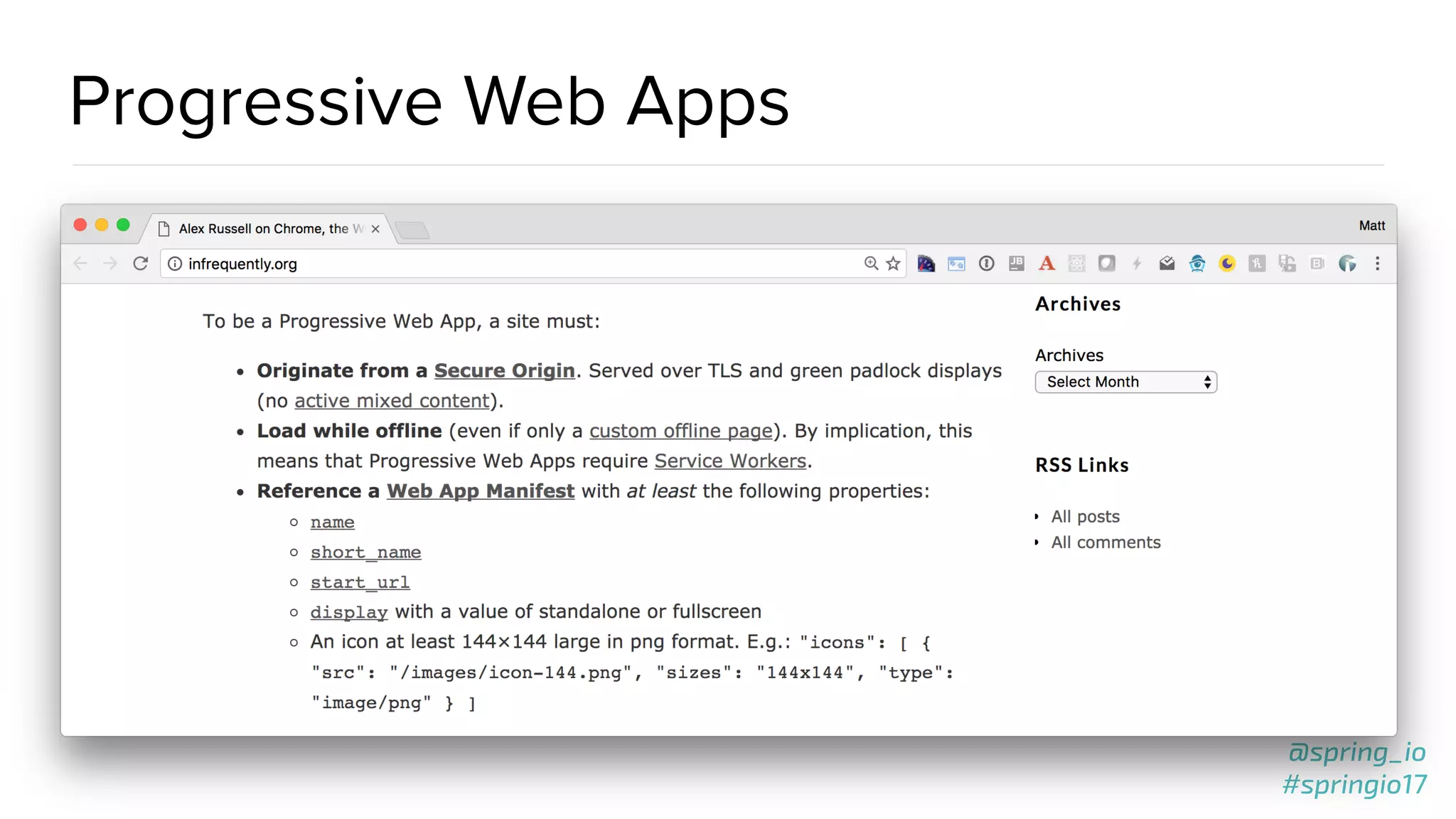 @spring_io
#springio17
@spring_io
#springio17
Progressive Web Apps
 