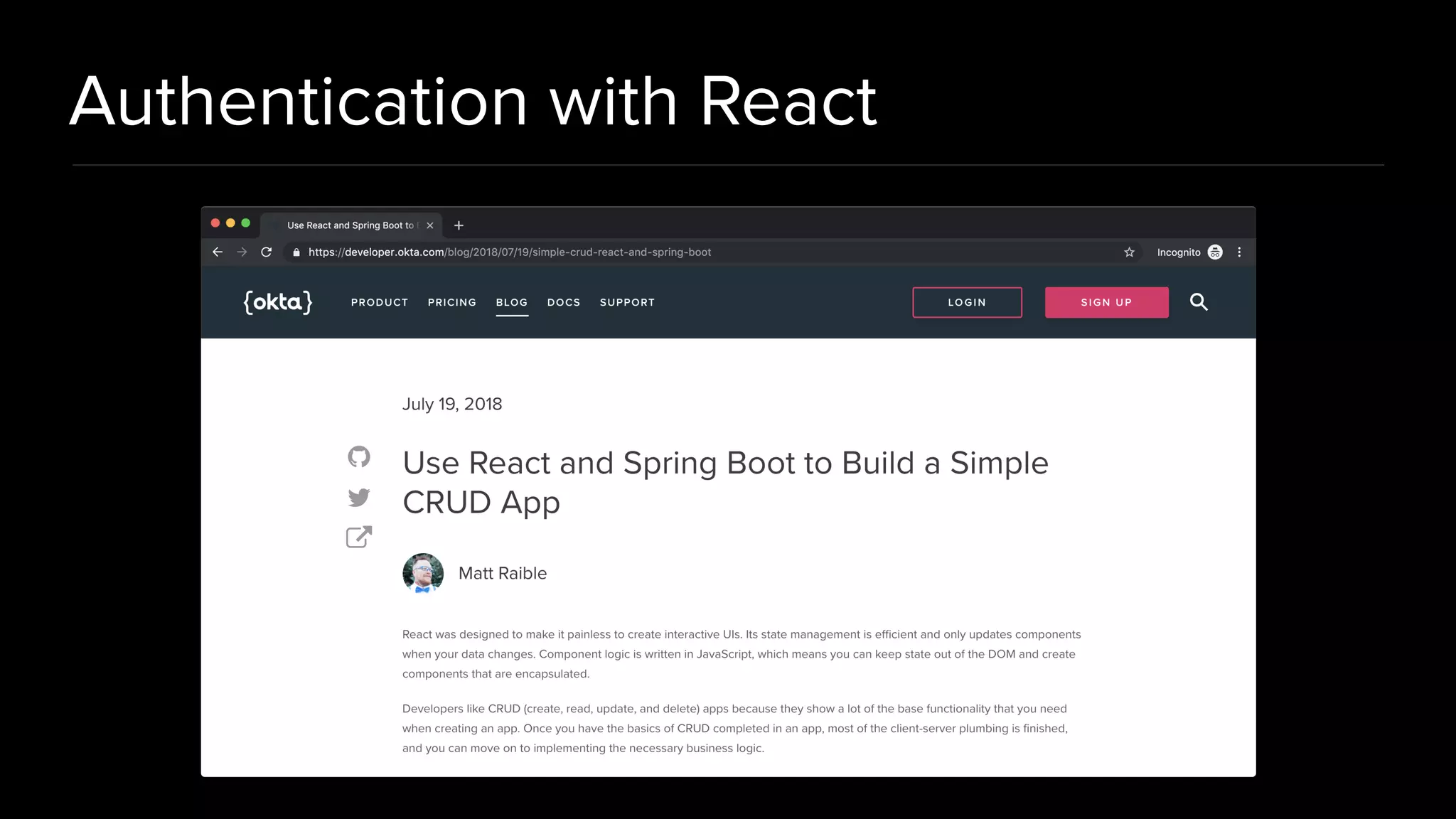 Authentication with React 