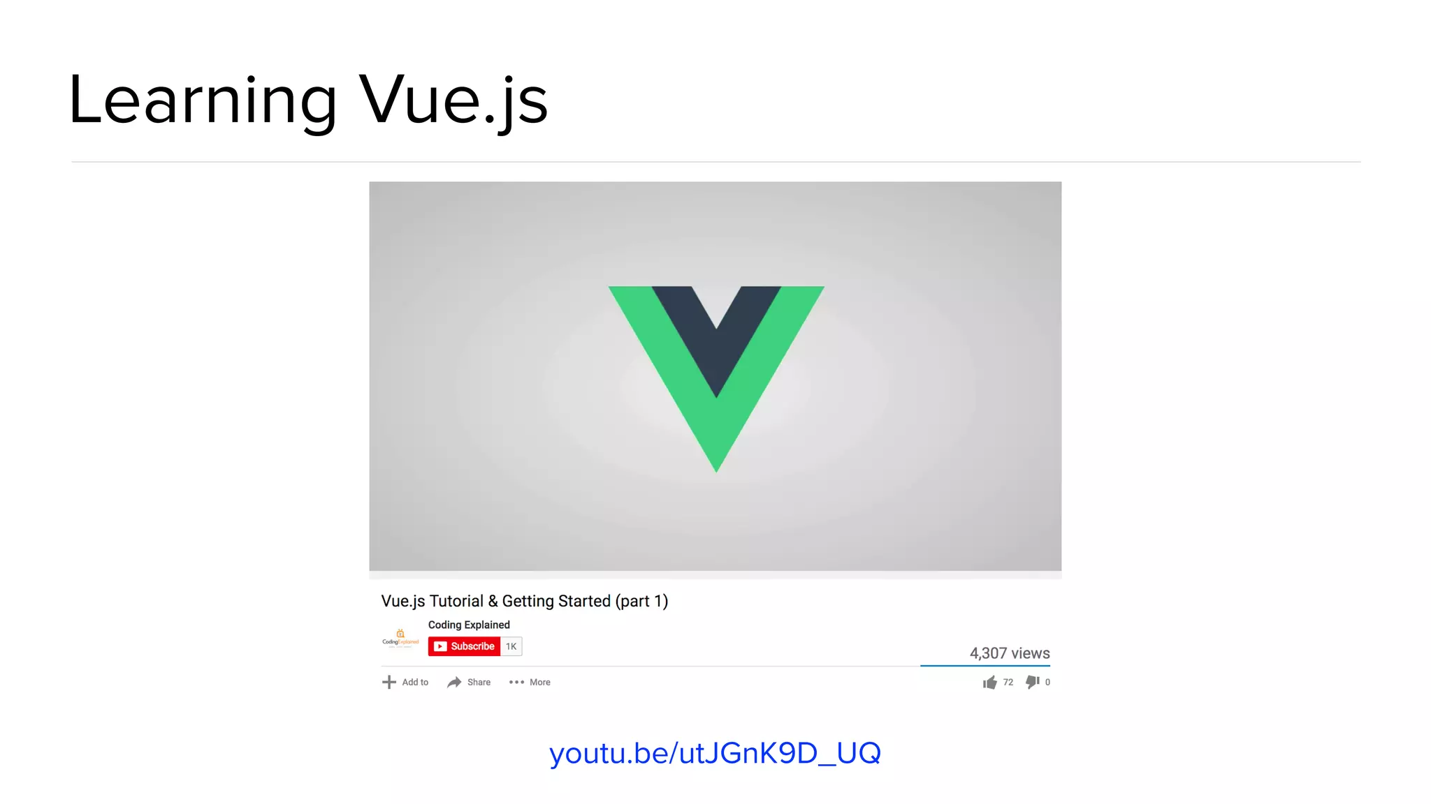 Learning Vue.js youtu.be/utJGnK9D_UQ 