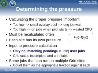 Determining the pressure
 ●   Calculating the proper pressure important
      ●   Too low => small overlay pool => long jo...