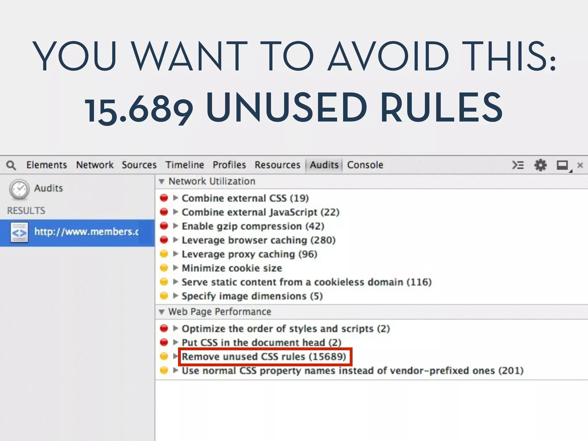 YOU WANT TO AVOID THIS:  
15.689 UNUSED RULES
 