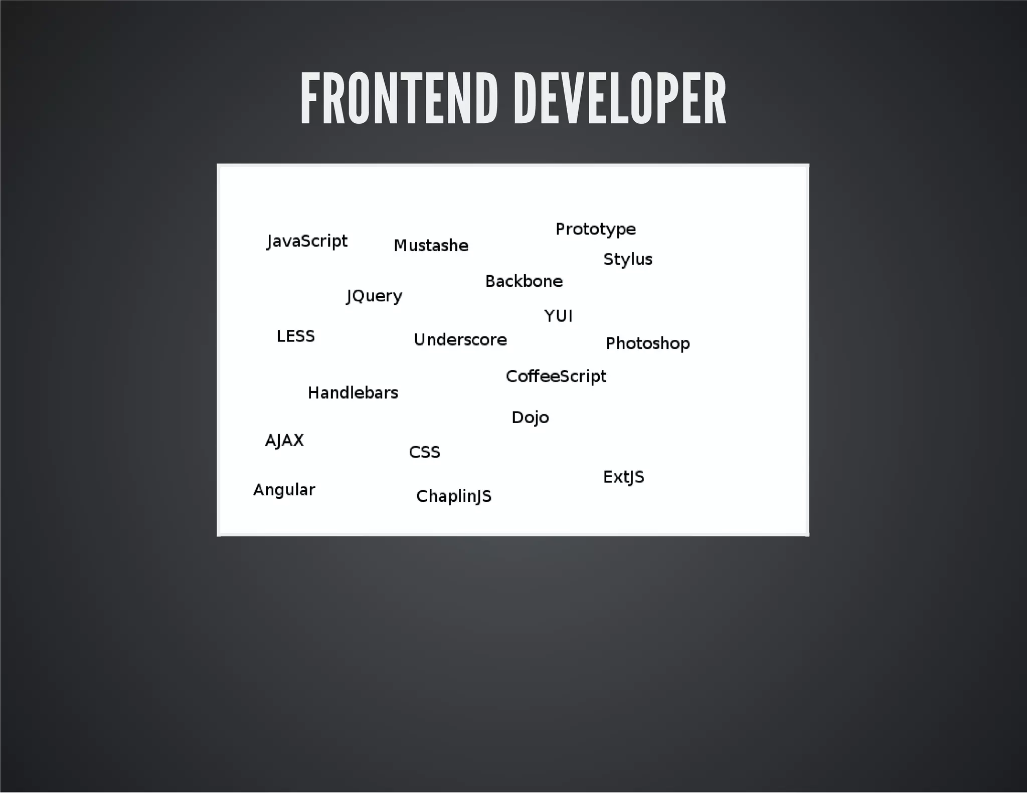 FRONTEND DEVELOPER
 