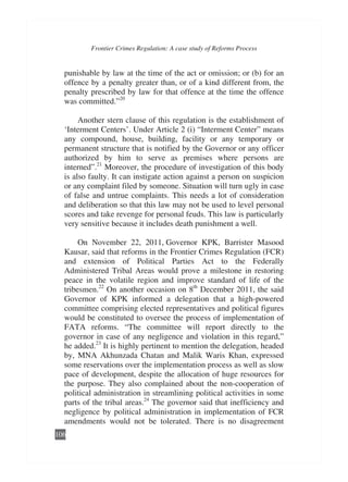 Frontier crimes regulation a case study of reforms process