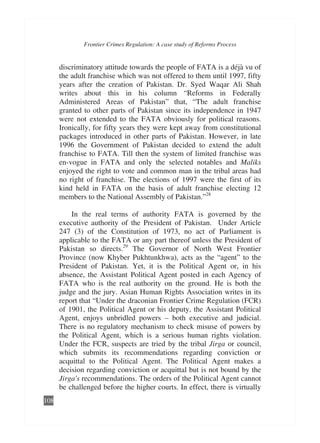 Frontier crimes regulation a case study of reforms process