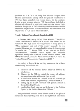 Frontier crimes regulation a case study of reforms process