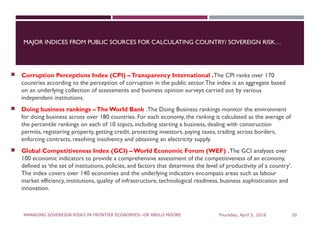 Managing EMERGING Sovereign Risks in Frontier ECONOMIES by Dr. Emmanuel ...