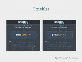 Örnekler
@gozdeberberoglu #contextaware
 