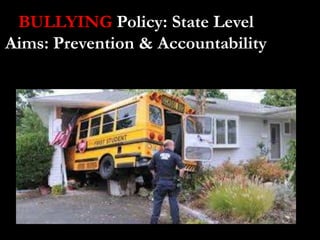 BULLYING Policy: State Level
Aims: Prevention & Accountability
      Aims: Prevention & Accountability
 