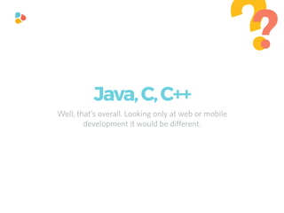 Well, that’s overall. Looking only at web or mobile
development it would be diﬀerent.
??
Java,C,C++
 