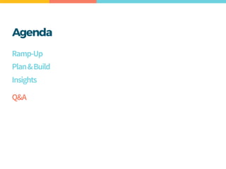 Agenda
Ramp-Up
Plan&Build
Insights
Q&A
 