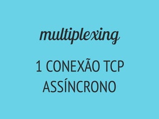 multiplexing
1 CONEXÃO TCP
ASSÍNCRONO
 