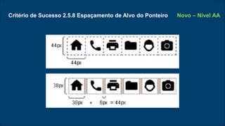 Critério de Sucesso 2.5.8 Espaçamento de Alvo do Ponteiro Novo – Nível AA
 
