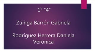 1° “4”
Zúñiga Barrón Gabriela
Rodríguez Herrera Daniela
Verónica
 