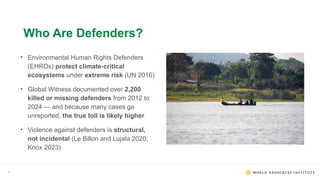 Frontline Climate Defenders: A Call for Recognition, Inclusion and ...