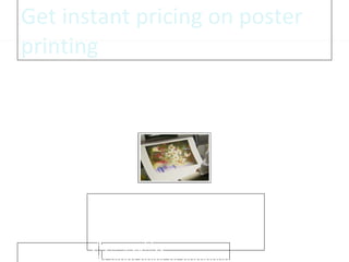 Get instant pricing on poster printing High quality wide format printing is an ideal way  to promote your business for displays, trade show graphics in-store point-of-purchase displays, signs and banners. 