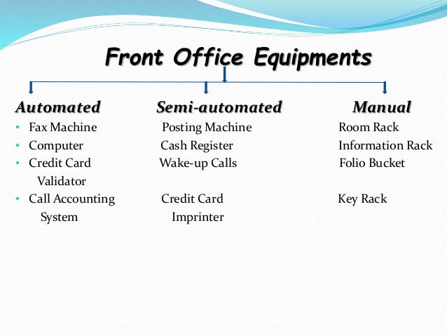 Front Office Equipments