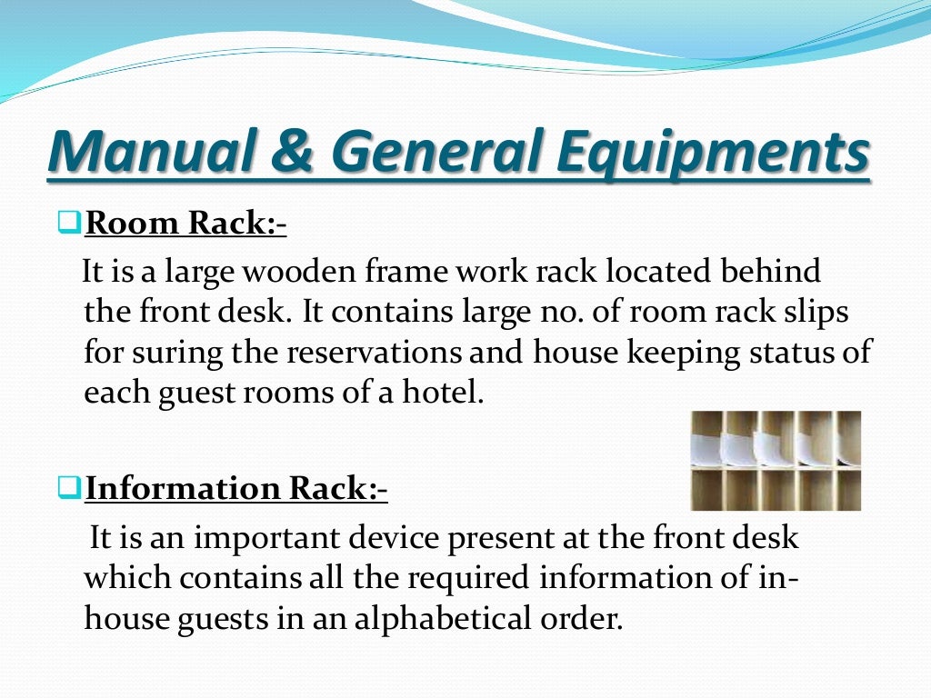 Front Office Equipments