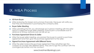 Ioi Example Front Office Investment Banking Process - Investment Banking University ...